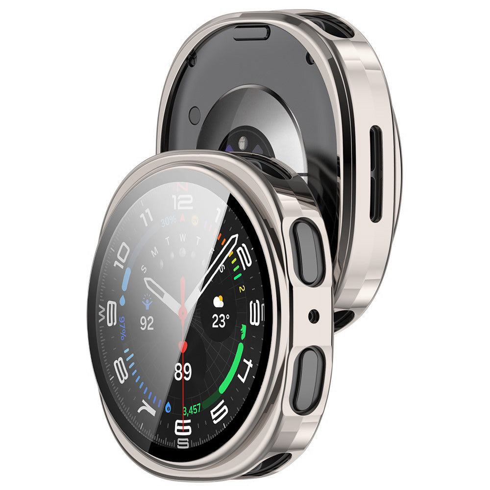 Techsuit Defense360 Pro Case for Samsung Galaxy Watch9 / Watch8 40mm, Pearl Silver