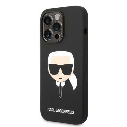 MagSafe Case for Apple iPhone 14 Pro, Karl Lagerfeld, Silicone Karl Head, Black