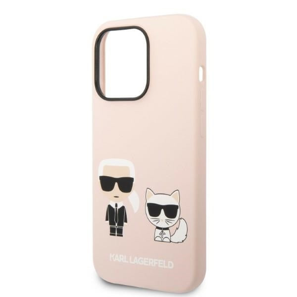 MagSafe Case for Apple iPhone 14 Pro Max, Karl Lagerfeld, Silicone Body Karl & Choupette, Pink