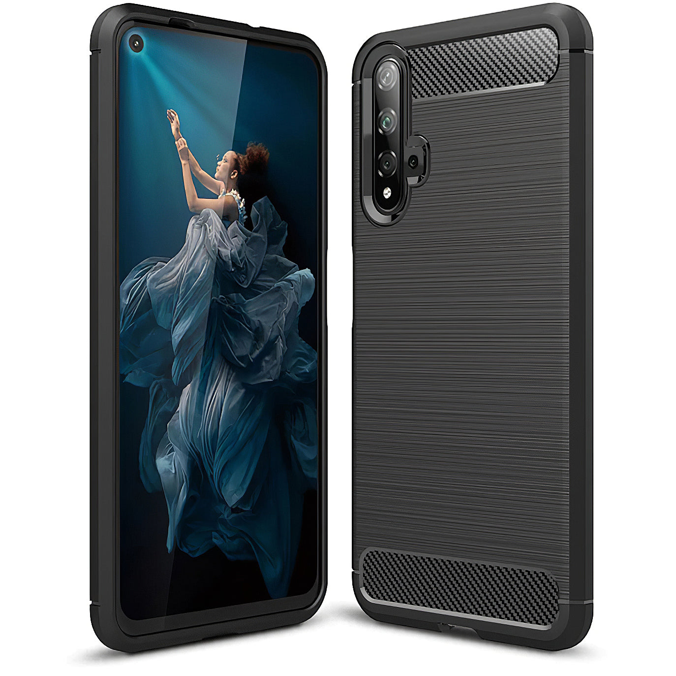 Case for Huawei nova 5T / Honor 20, OEM, Carbon, Black
