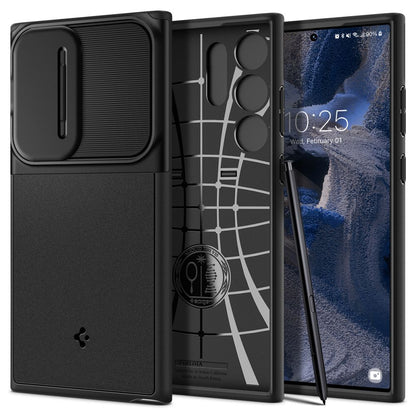 Case for Samsung Galaxy S23 Ultra S918, Spigen, OPTIK ARMOR, Black ACS05639