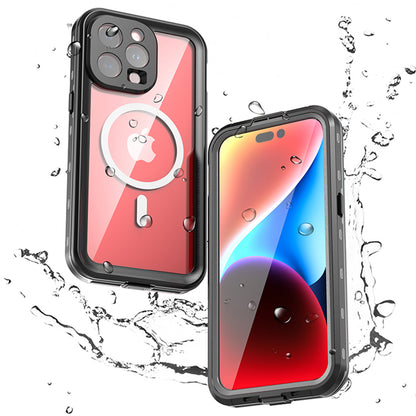 Waterproof MagSafe Case for Apple iPhone 15 Pro Max, ShellBox, Black