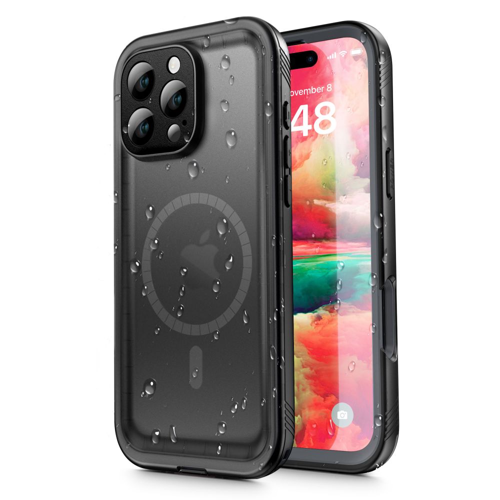 Waterproof Case for Apple iPhone 16 Pro Max, ShellBox, Black