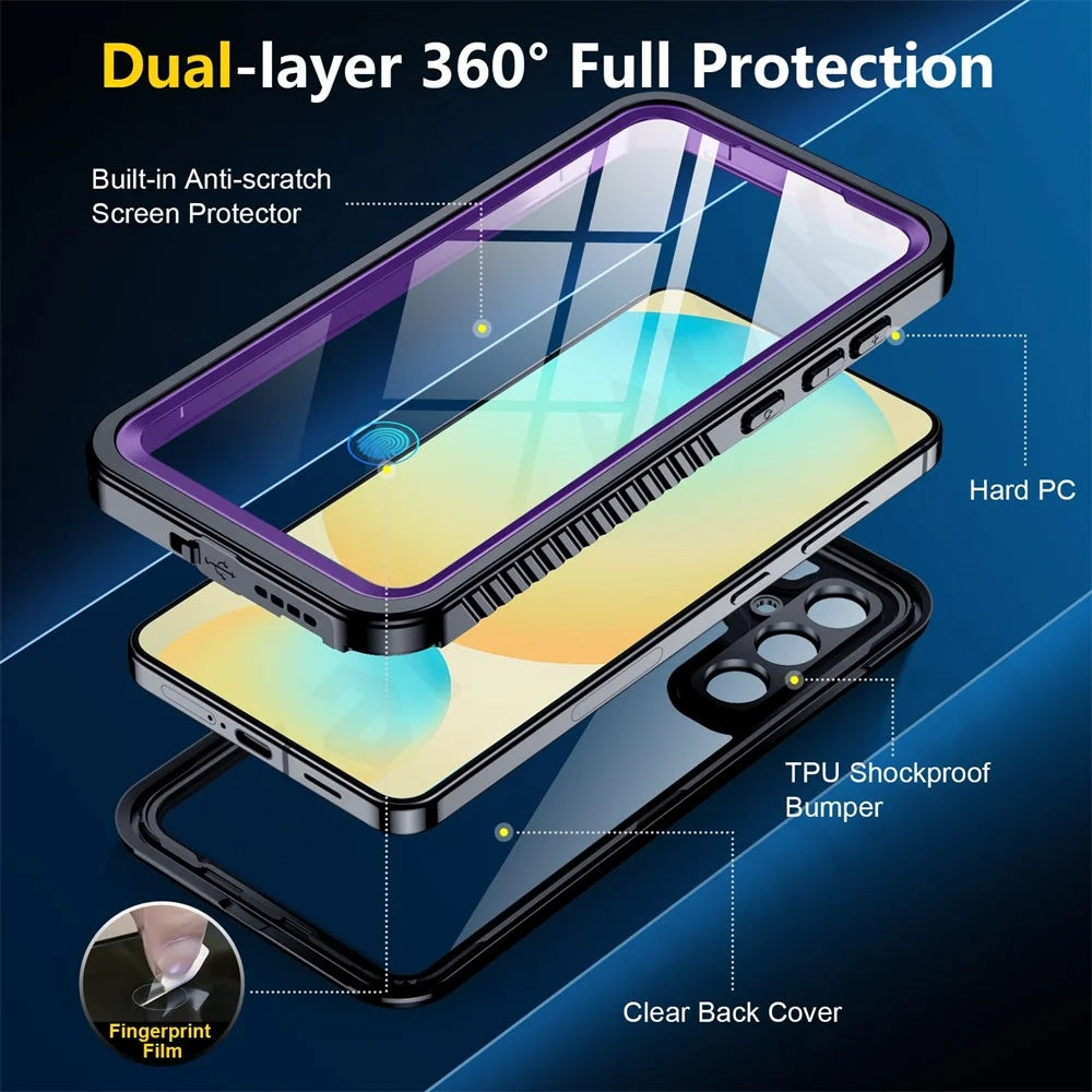 Waterproof Case for Samsung Galaxy S25+ S936, ShellBox, Black