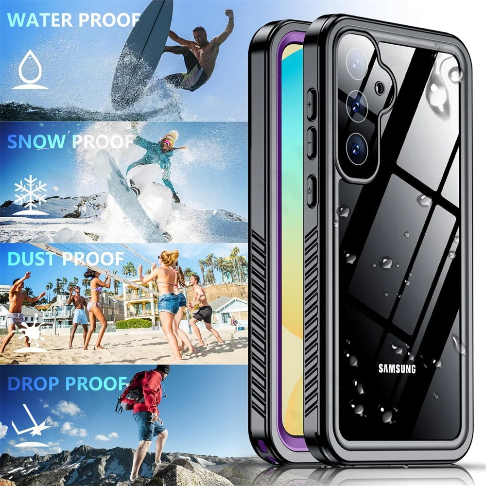 Waterproof Case for Samsung Galaxy S25+ S936, ShellBox, Black