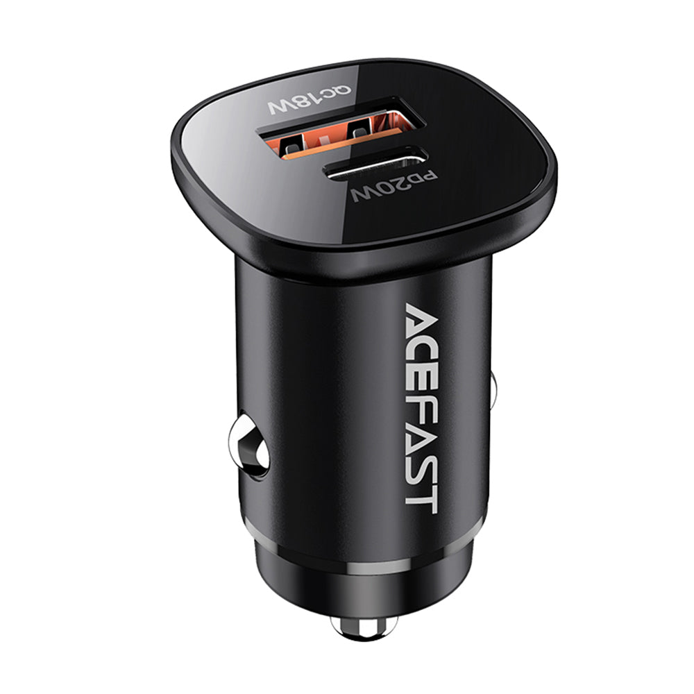 Acefast B1 Car Charger, 38W, 3A, 1 x USB-A - 1 x USB-C, Black