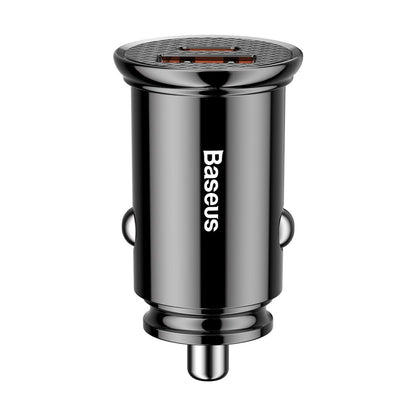 Baseus Car Charger, 30W, 3A, 1 x USB-A - 1 x USB-C, Black CCALL-YS01