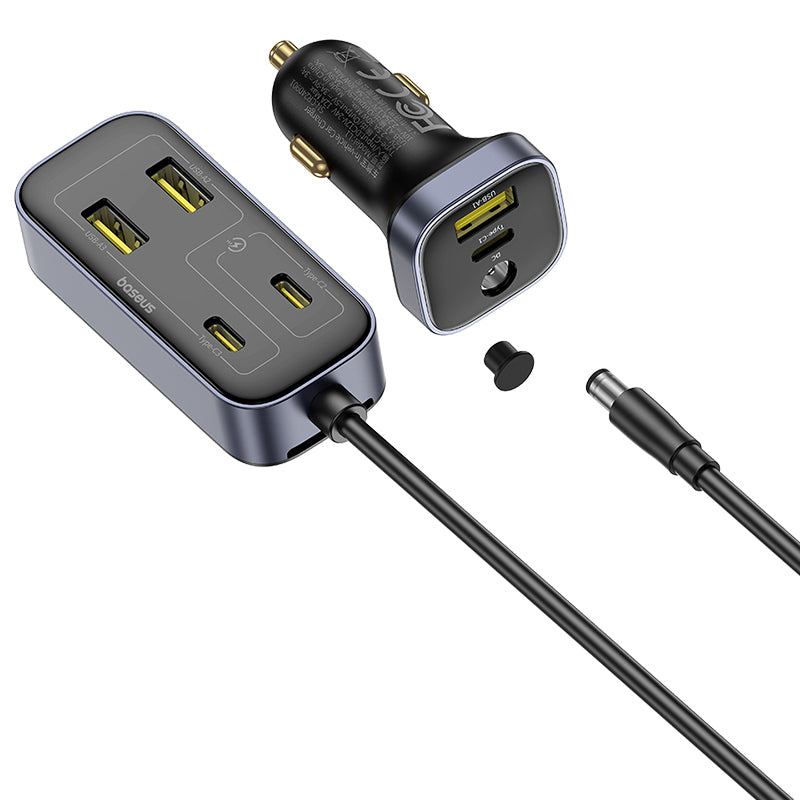 Baseus BackseatPal L1 Car Charger, 110W, 3A, 3 x USB-A - 3 x USB-C, Black C00081100121-00