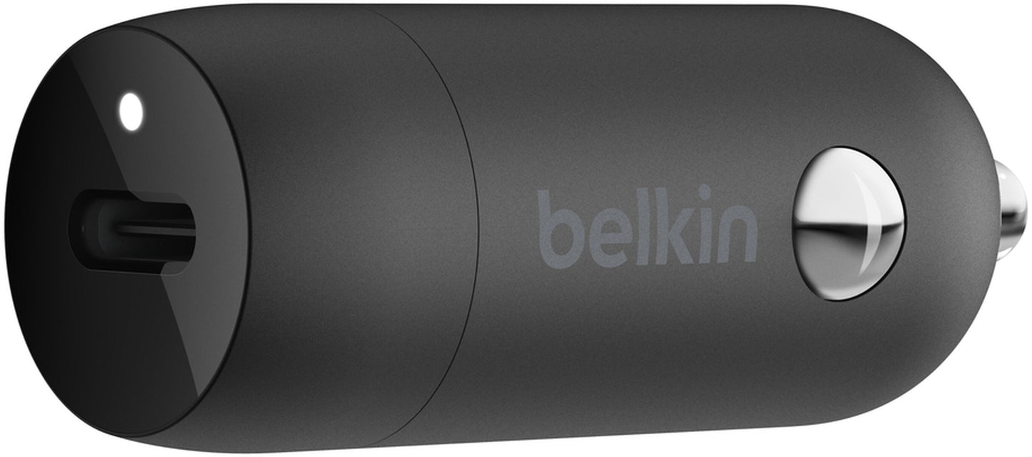 Belkin BoostCharge Car Charger, 30W, 3A, 1 x USB-C, Black CCA004btBK