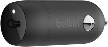 Belkin BoostCharge Car Charger, 30W, 3A, 1 x USB-C, Black CCA004btBK