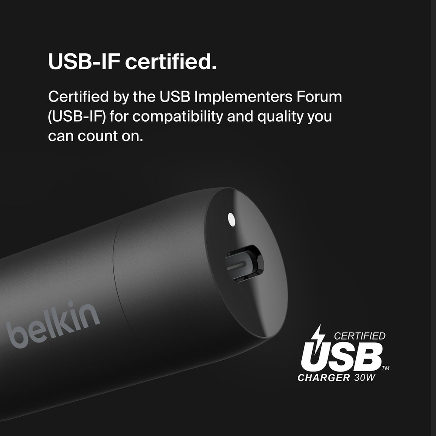 Belkin BoostCharge Car Charger, 30W, 3A, 1 x USB-C, Black CCA004btBK