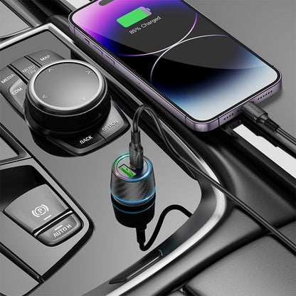 Borofone BZ21 Brilliant Car Charger, 48W, 3A, 1 x USB-A - 1 x USB-C, Black