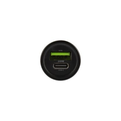 Car Charger with Lightning Cable MaXlife MXCC-04, 20W, 3A, 1 x USB-A - 1 x USB-C, Black