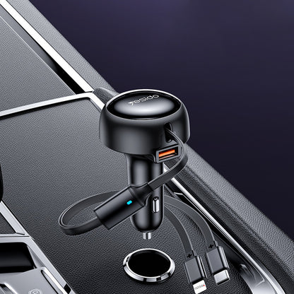 Car Charger with USB-C / Lightning Cable Yesido Y61, 53W, 3A, 1 x USB-A, Black