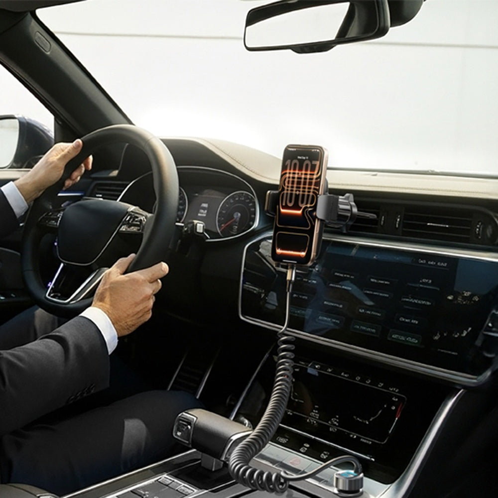 Lisen Car Charger with USB-C Cable, 90W, 3A, 1 x USB-A - 1 x USB-C, Black YL0223120020