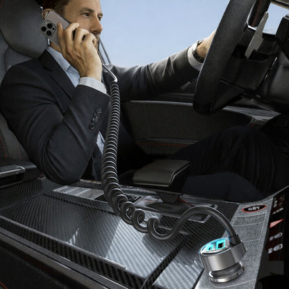 Lisen Car Charger with USB-C Cable, 90W, 3A, 1 x USB-A - 1 x USB-C, Black YL0223120020