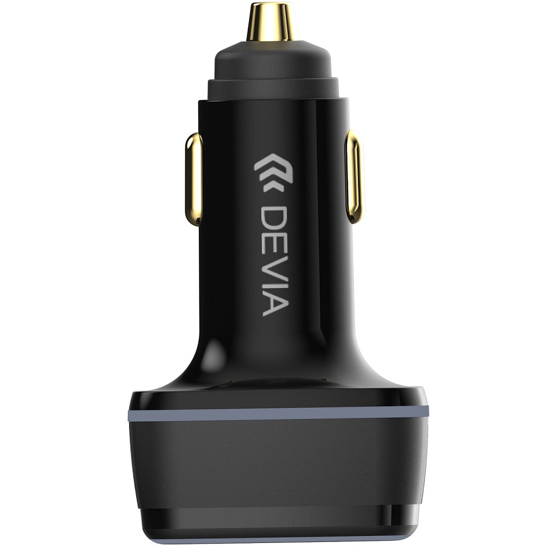 DEVIA Extreme Car Charger, 115W, 3A, 1 x USB-A - 2 x USB-C, Black