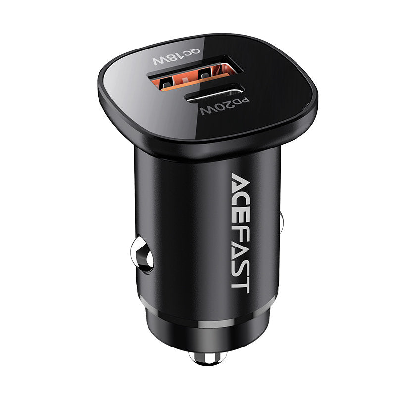 Acefast B1 Car Charger, 38W, 3A, 1 x USB-A - 1 x USB-C, Black