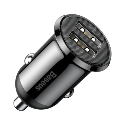 Baseus Grain Pro Car Charger, 24W, 2.4A, 2 x USB-A, Black CCALLP-01