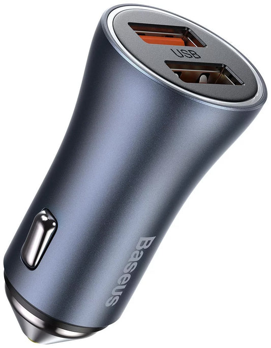 Car Charger Baseus Golden Golden Contactor Pro Dual, 40W, 3A, 2 x USB-A, Grey CCJD-A0G