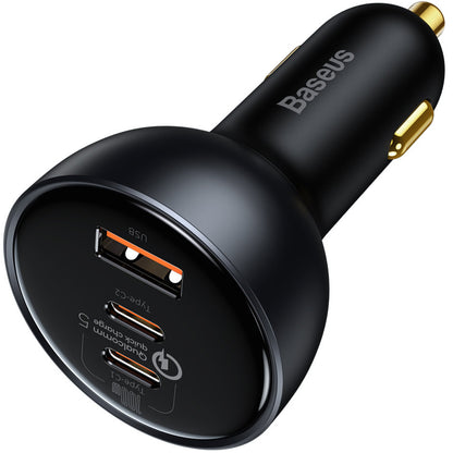 Baseus Qualcomm USB-C Car Charger, 160W, 3A, 2 x USB-A, Gray TZCCZM-0G