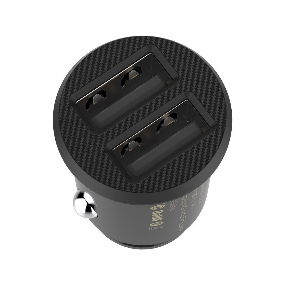 Baseus Grain Car Charger, 10W, 2.4A, 2 x USB-A, Black CCALL-ML01