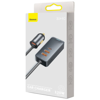 Baseus Share Together Car Charger, 120W, 3A, 3 x USB-A - 1 x USB-C, Gray CCBT-B0G