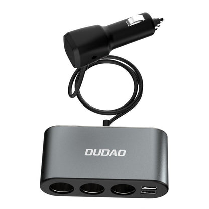 Dudao R1 Pro Cigarette Lighter Extension, 3 Outputs, 2 x USB-A, Display