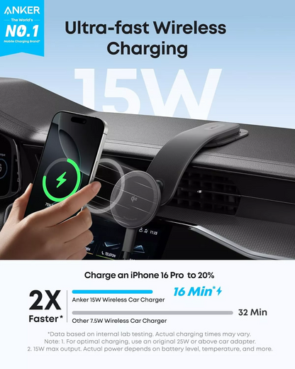Anker Nano Wireless Car Charger, 15W, 1.67A, Black B2216H11