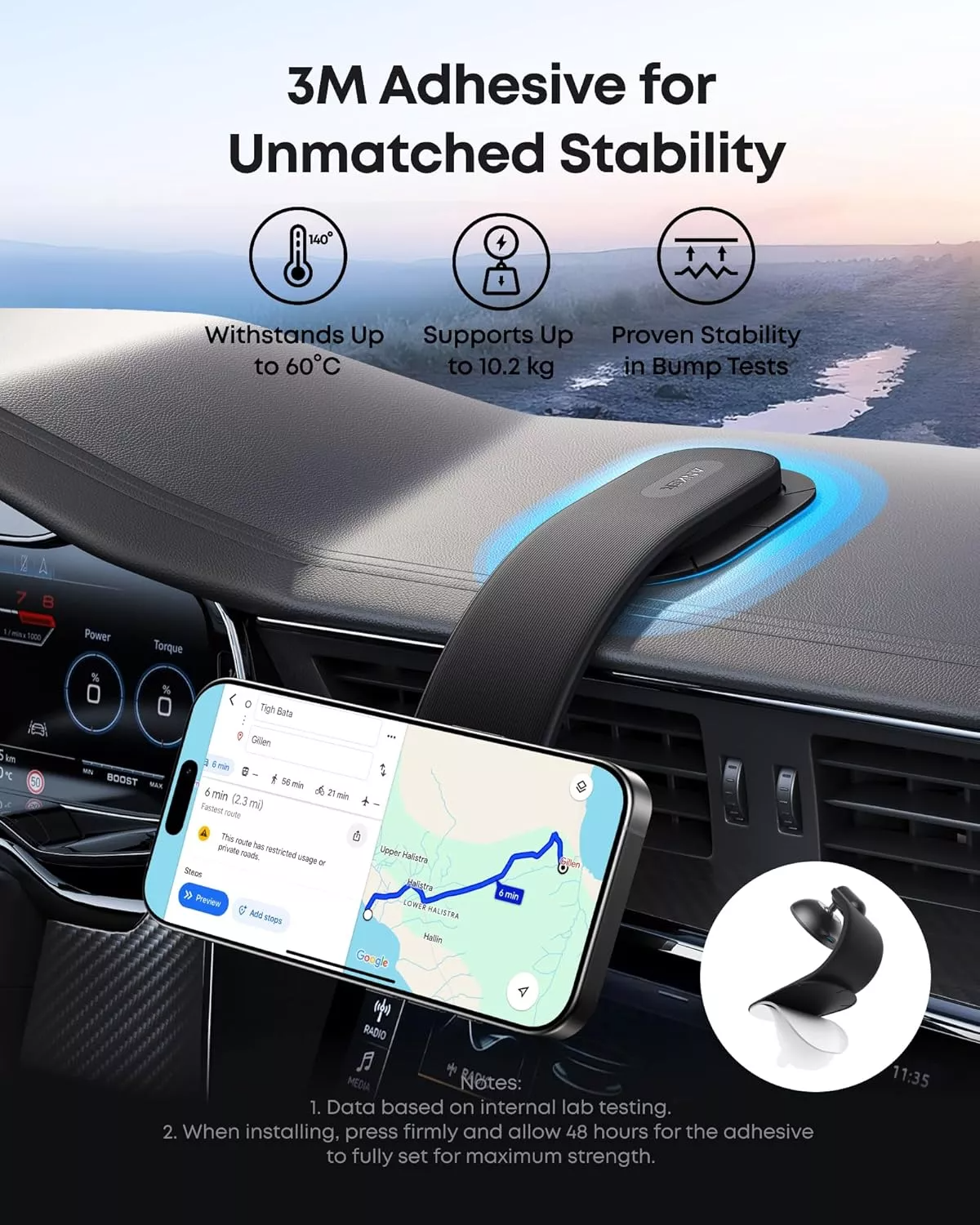 Anker Nano Wireless Car Charger, 15W, 1.67A, Black B2216H11