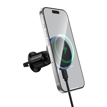 Borofone BH224 Flash Wireless Car Charger, 15W, 1.67A, Black