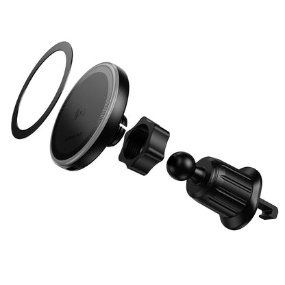 Borofone BH224 Flash Wireless Car Charger, 15W, 1.67A, Black