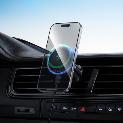 Borofone BH224 Flash Wireless Car Charger, 15W, 1.67A, Black