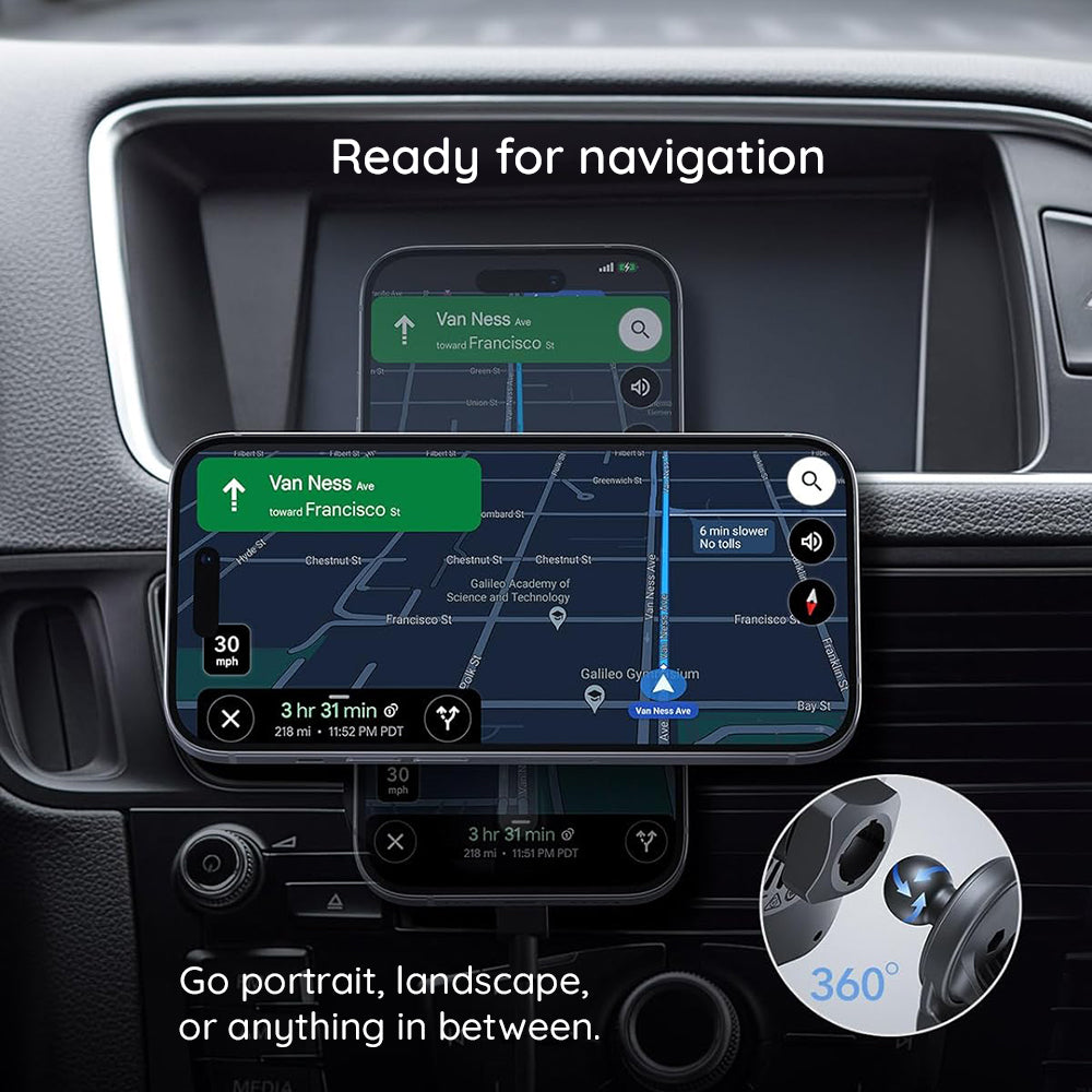 ESR CryoBoost Wireless Car Charger, 15W, 1.67A, Silver