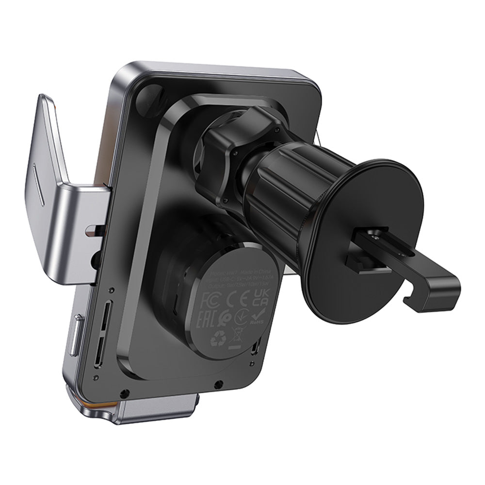 HOCO HW7 Wireless Car Charger, 15W, 1.67A, Black