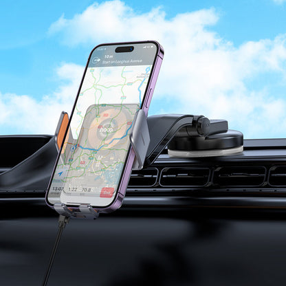 HOCO HW8 Wireless Car Charger, 15W, 1.67A, Black