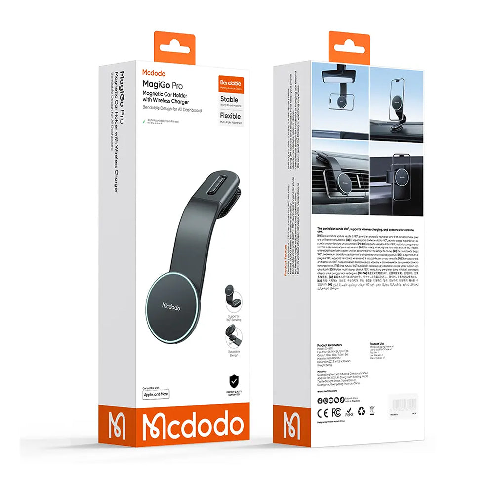 McDodo CH-6290 Wireless Car Charger, 15W, 1.67A, Black