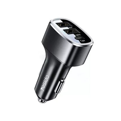 Yesido Y47 Car Charger, 49W, 3A, 2 x USB-A - 1 x USB-C, Black