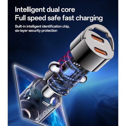 Yesido Y69 Car Charger, 30W, 3A, 2 x USB-C, Black