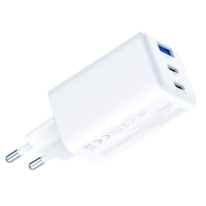 3MK Hyper Network Charger, 65W, 3.25A, 1 x USB-A - 2 x USB-C, White