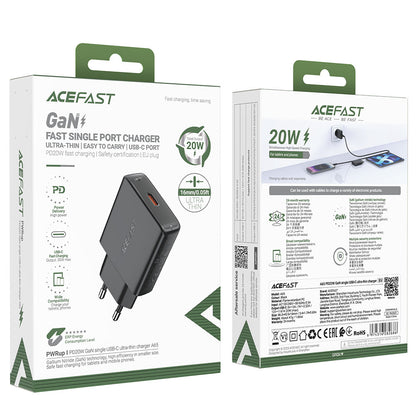 Acefast A65 Network Charger, 20W, 3A, 1 x USB-C, Black