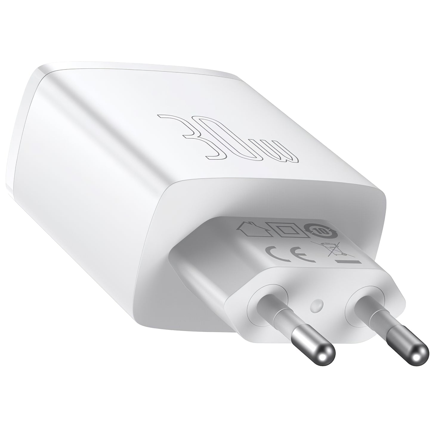 Baseus Compact Network Charger, 30W, 1 x USB-C - 2 x USB-A, White CCXJ-E02