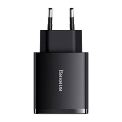 Baseus Compact Network Charger, 30W, 3A, 1 x USB-C - 2 x USB-A, Black CCXJ-E01