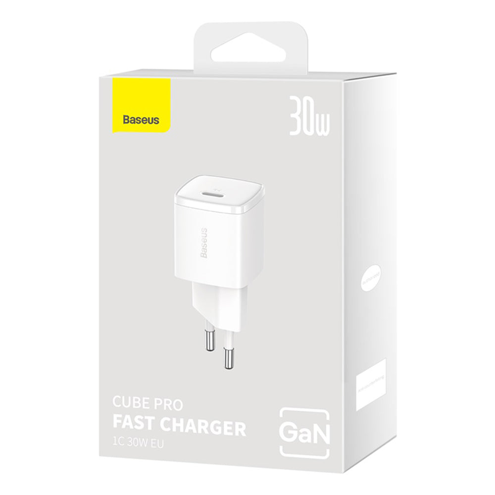 Baseus Cube Pro Network Charger, 30W, 3A, 1 x USB-C, White CCXF000302