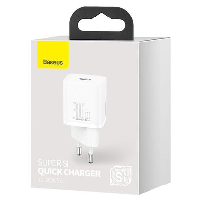 Baseus Super Si 1C Network Charger, 30W, 3A, 1 x USB-C, White CCSUP-J02