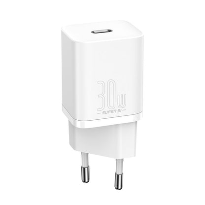 Baseus Super Si 1C Network Charger, 30W, 3A, 1 x USB-C, White CCSUP-J02