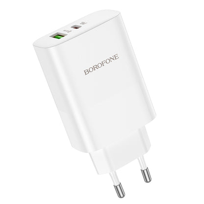 Borofone BN10 Network Charger, 65W, 5A, 1 x USB-A - 1 x USB-C, White