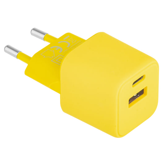 Colorum CLS30-AC-05 Power Adapter, 30W, 3A, 1 x USB-A - 1 x USB-C, Yellow