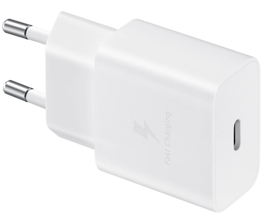 Samsung Network Charger with USB-C Cable, 15W, 2A, 1 x USB-C, White EP-T1510XWEGEU