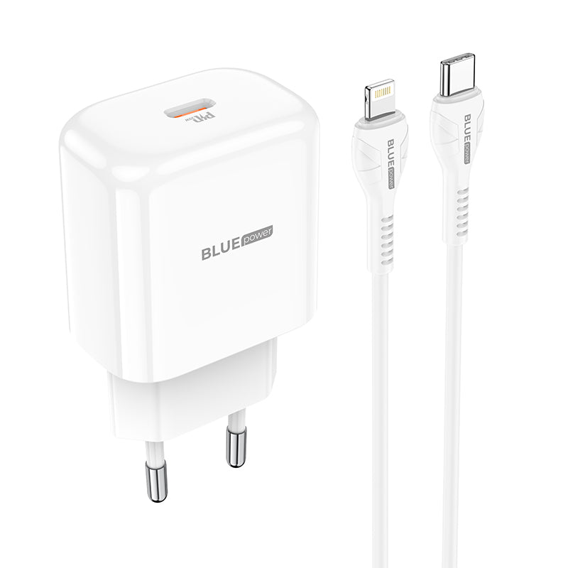 BLUE Power BBN3 Lightning Cable Charger, 20W, 3A, 1 x USB-C, White